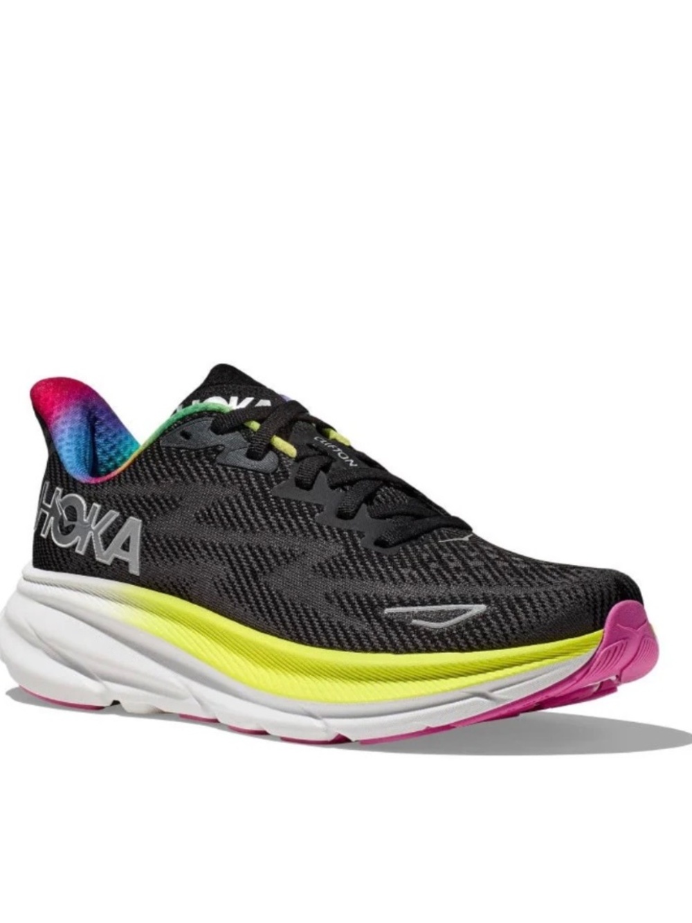 Hoka One One Clifton 9 Black All Aboard Multi-Color - UK 9.5 , US 10D NWT 11278